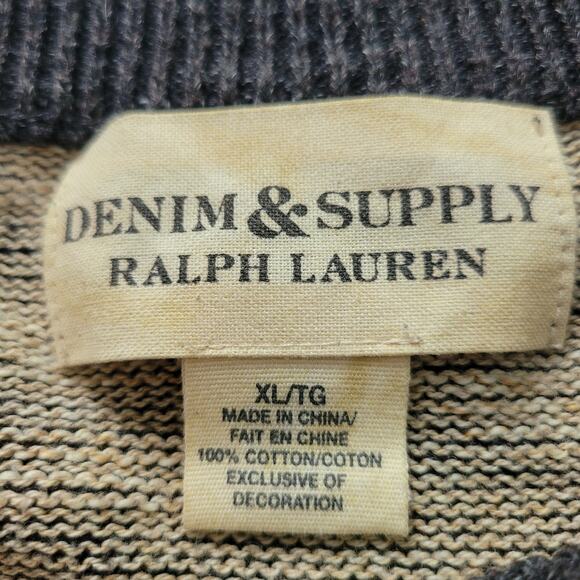 Denim & Supply Ralph Lauren Size M Marled Gray Wool Blend Sweater Pullover - Picture 6 of 7